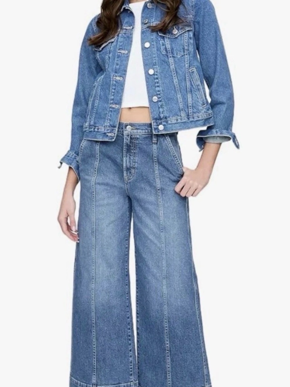 NWT GAP High Rise Wide Leg Crop Jeans Women’s Medium Wash Size 8/29
